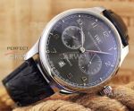 Perfect Replica IWC Portugieser 7 Days Power Reserve watch Stainless Steel Black Dial
